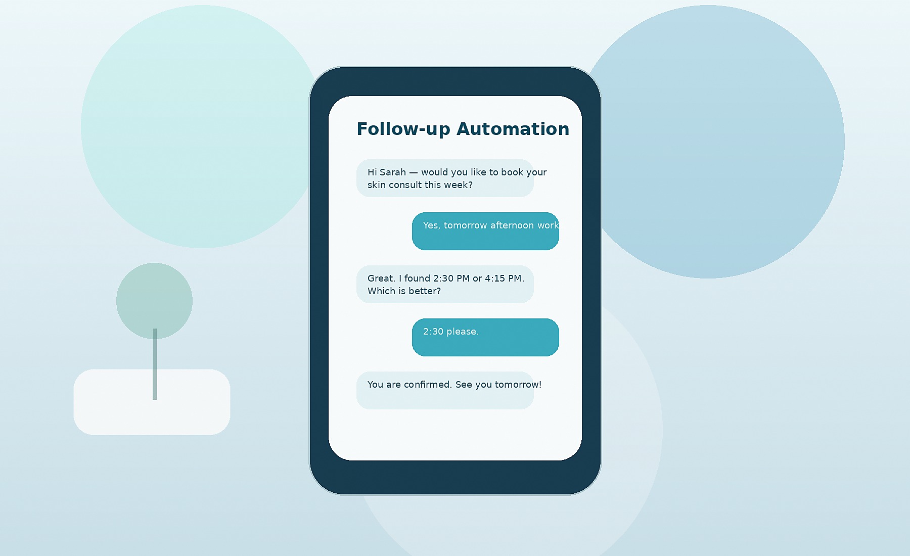 Photorealistic AI receptionist handling spa calls